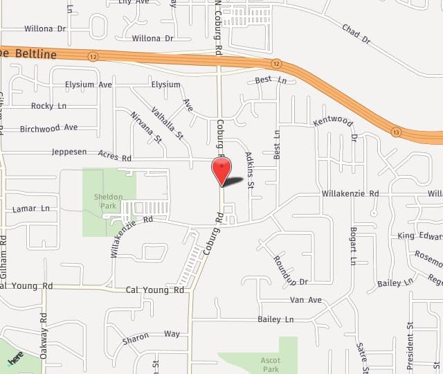 Location Map: 1777 Coburg Rd Eugene, OR 97401